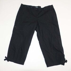 Loft Women's Original Crop Pants Size 12 NWT Black High Rise 20" Inseam Cotton